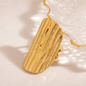 Stainless Steel <b>Ring</b> Irregular Design Open Band Light Luxury Women's Jewelry Gift - Product Image 4