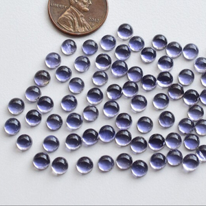 Lot de cabochons ronds lisses en Iolite semi-précieuse 100% naturelle, pierres précieuses naturelles de haute qualité pour la fabrication de bijoux - Product Image 1