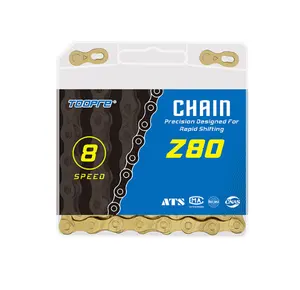 Toopro-Cadena de bicicleta de montaña, cadenas de velocidad de 6, 7, 8, 9, 10 y 11 velocidades, cadenas de MTB de 116L, eslabón dorado que falta, chapado completo, antioxidante