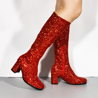 Bottes hautes pour femmes, personnalisées, colorées, pour cheerleading, talons de 3 pouces, grande taille, fermeture éclair, cuir pailleté, bottes Gogo pour femmes