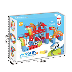 Huanuo 153 pièces Ensemble de blocs de construction magnétiques pour voiture sur rail, jouet éducatif Montessori, <span class=keywords><strong>petit</strong></span> <span class=keywords><strong>train</strong></span> à lévitation électrique, jeu de construction DIY pour enfants - Product Image 3