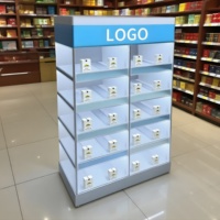 Au détail échantillon gratuit diviseur en plastique acrylique cigarette fumée poussoir étagère poussoir