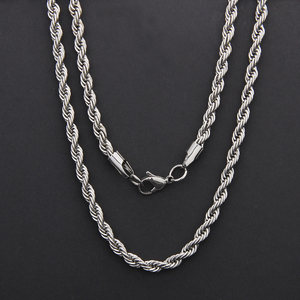 Vendita calda collana in acciaio inox placcato oro 18K alla moda geometrico corda catena a maglie per gli uomini donne Hip Hop gioielli di moda - Product Image 5