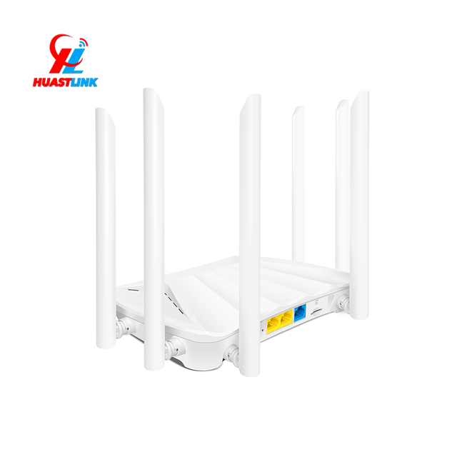 Huastlink Gigabit Dual Band 1200Mbps Wi-Fi 4G LTE Modem Router 6 Antennas 1 WAN 2 LAN 4G SIM Routers Firewall VPN for Home Use