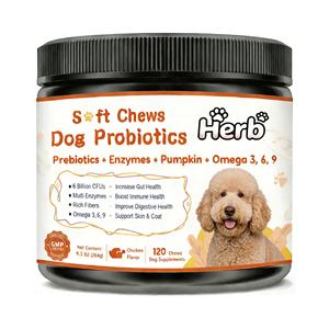 Probiotiques à mâcher pour chiens, marque privée OEM/ODM, complément alimentaire pour la santé intestinale des animaux de compagnie, complément fonctionnel pour chiens, comprimés à mâcher souples - Product Image 1