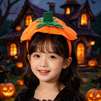 Ikat Rambut Labu Halloween Hiasan Kepala Pesta Liburan Anak-anak Hiasan Kepala Labu Stereoskopis Halloween Alat Peraga Dekorasi Halloween