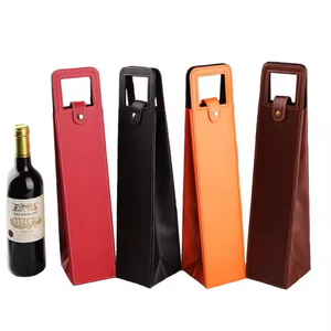 Wholesale Customized PU Leather Foldable Wine Tote Gift Bag Promotional Backpack with Logo for Celebrations