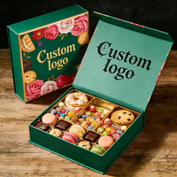 Boîte d'emballage de luxe pour desserts, macarons, chocolats, bonbons, emballage cadeau, design de logo personnalisé, fermeture magnétique, laminage mat