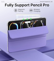MoKo Coque transparente ultra mince Coque souple en TPU translucide givré Coque arrière à trois volets pour iPad Pro 11 pouces 5th Gen Case M4 2024