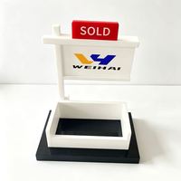 Support de cartes de visite en acrylique pour l'immobilier, présentoir de cartes de visite en acrylique en forme de drapeau avec logo SOLD