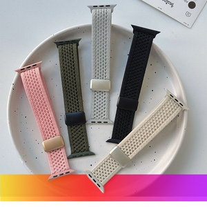 Bracelets de montre en nylon respirant tissé de 46 <span class=keywords><strong>mm</strong></span> avec boucle magnétique pour <span class=keywords><strong>Apple</strong></span> <span class=keywords><strong>Watch</strong></span> S10, bracelets de montre de sport - Product Image 1