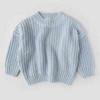 Pull en tricot chaud en coton pour bébé, pull en tricot surdimensionné personnalisé, pull en tricot marron pour nouveau-né, vêtements pour bébé