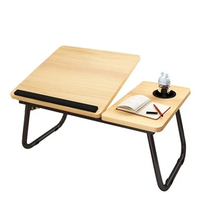MDF Wooden Portable Factory Price <strong>Foldable</strong> Computer <strong>Desk</strong> Adjustable Small Bed Laptop <strong>Table</strong> - Product Image 1