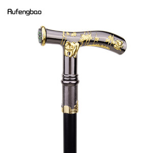 Canne de marche créative en acier au carbone Rufengbao Black Gold Panda Script, Sceptre de gentleman pour Escape Room - Product Image 2