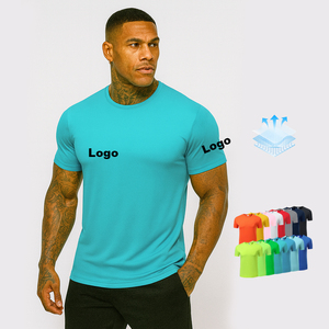 Mens Training Sports Shirts 100% Polyester Solid Color Quick Dry Tee Reflective Strips Breathable Gym T-shirts - Product Image 1