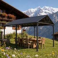 Abri de voiture en métal résistant au vent et à la neige, toit en polycarbonate, revêtement en poudre, résistant à la rouille, pour extérieur, jardin