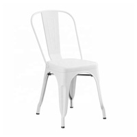 Chaise de bistrot industrielle rétro - Chaise de salle à manger moderne en fer empilable et durable pour la maison, l'appartement, l'école
