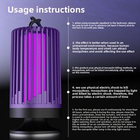 Portable LED piège à moustiques lampe choc électrique intégré lumière photocatalyseur Bug Zapper pour ménage dortoir corps en plastique