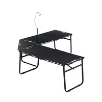Table pliante de camping et pique-nique d'extérieur, table de thé portable pour cour extérieure, avec vérin hydraulique, légère, mobilier d'extérieur