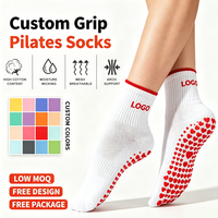 Chaussettes de yoga et de Pilates antidérapantes de luxe pour femmes, avec logo personnalisé, idéales pour la danse et le sport