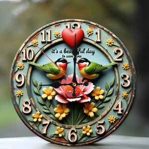 Round Wooden Wall <b>Clock</b> 25cm Retro Art Silent Non Ticking Cafe Restaurant Decor - Product Image 1