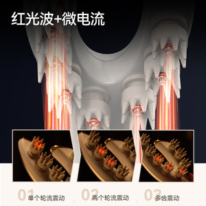 เครื่องนวดศีรษะรูปปลาหมึกแบบสั่นสะเทือน ชาร์จไฟได้ ควบคุมด้วยปุ่มพลาสติก สำหรับใช้ในบ้าน - Product Image 4