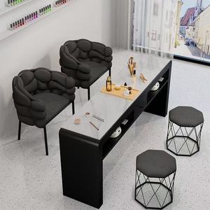 Modern Marble Top Manicure <b>Nail</b> Table with Storage Drawers for <b>Nail</b> Beauty Salon - Product Image 4