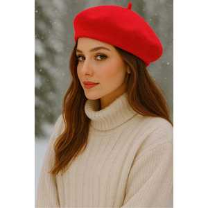 Béret en feutre noir pour femme, béret de peintre 1101 - Product Image 5