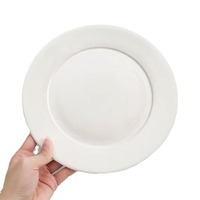 Assiette de buffet d'hôtel blanc pur Restaurant porcelaine à manger 5/6/7/8/9/10/11/12 pouces plat blanc servant des assiettes en céramique