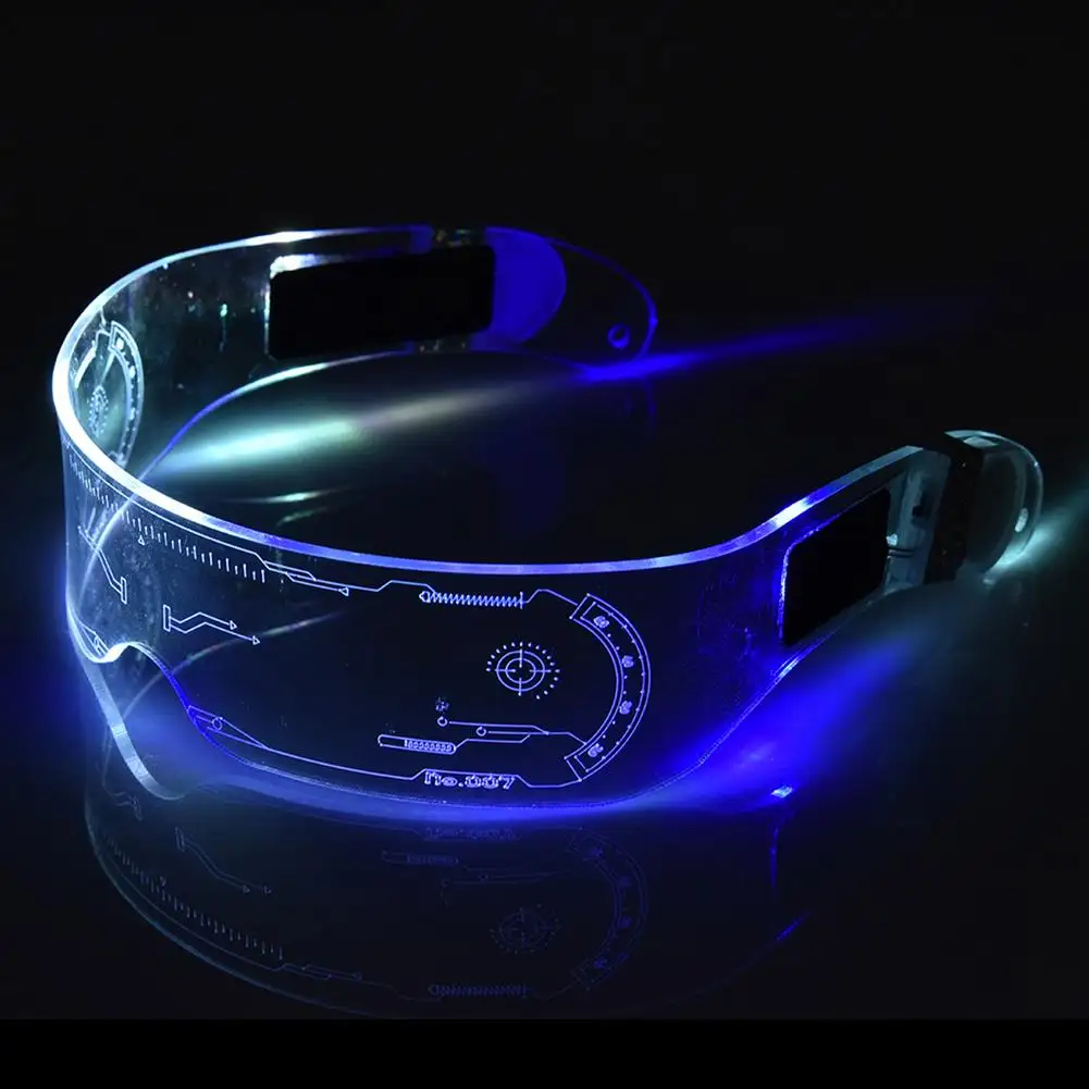 Óculos de led piscante recarregável usb, suprimentos para halloween, novo, 2022