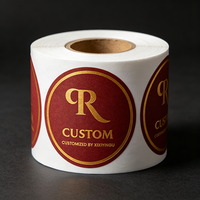 Etiquetas de Vinilo Autoadhesivas de Lujo, Resistentes al Agua y al Calor, con Estampado en Caliente, Pegatinas con Formas Especiales, Imprimibles con el Logotipo de la Tienda