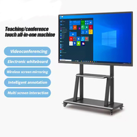 Logiciel interactif de tableau blanc de carte intelligente de support mobile de 65 pouces inclus support mural, stylo tactile, fouet d'enseignement