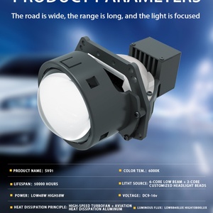 SANVI SV01 Super Bright 3-Inch 58W Bi LED Lens High Low Beam Car Light Headlights for Auto Lamp Upgrade - Product Image 5