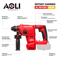 Marteau perforateur portable sans fil haute puissance au lithium, léger et rotatif, pour béton, pierre, bois, plastique, acier inoxydable