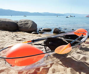 Botes de remos dobles transparentes de plástico <span class=keywords><strong>pequeño</strong></span> de nuevo diseño, canoa de cristal/<span class=keywords><strong>Kayak</strong></span>, <span class=keywords><strong>kayak</strong></span> de fondo transparente con paleta - Product Image 4