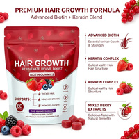 LUVVITA Gummies pour cheveux à la biotine, vitamines C & E et romarin – Favorise la santé de la peau et des ongles, complément pour la croissance des cheveux