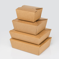 Pour LOKYO Boîte de papier de restauration rapide biodégradable Récipient de nourriture en papier kraft pour sushi et chewing-gum avec stratification mate de gaufrage