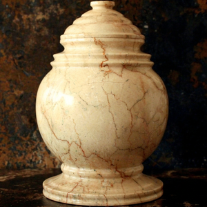 Urne funéraire personnalisable en marbre ambre chaud, style européen, écologique, biodégradable, durable, pour cendres humaines adultes - Product Image 1