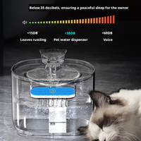 Fontaine à eau transparente pour animaux de compagnie d'intérieur, chien, chat, circulation automatique, capteur USB, silencieuse, accessoires détachables, produits et fournitures