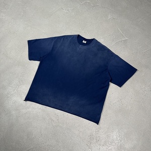 ヴィンテージ風アシッドウォッシュオーバーサイズTシャツ メンズ ヘビーウェイトコットン ストリートウェア ダメージ加工 無地 レトロ ボックスフィット - Product Image 3
