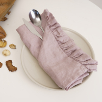 Napperons Faits Main 100% Lin Français, Bord Volanté, Réutilisables, pour Dîner, Maison et Mariage – Fabricant