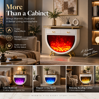 Meuble de cheminée électrique moderne autoportant avec flamme LED, console de chauffage, meuble TV, décoration de salon