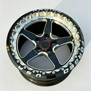 Jantes forgées noires brillantes usinées Beadlock 17-22 pouces 5 branches 5x114.3 5x120 pour course et dragster, compatibles Ford Mustang <span class=keywords><strong>GT</strong></span> Corvette C5 C7 C8 - Product Image 5