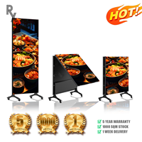 Écran publicitaire LED mobile pliable 4K RX P1.25-P2.6, affichage commercial HDR10+ 3840Hz pour aéroport et centre commercial