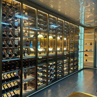 Armoire à vin encastrée haut de gamme avec porte en verre, acier inoxydable SS304, casier à vin de haute qualité
