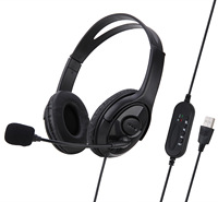 Headset Call Center SY493MV Over Ear, Driver Hi-Fi 40mm Suara Surround 3D, Earcup Kulit Ringan dengan Mikrofon untuk PC Laptop Kantor