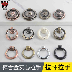 Poignée de tirage rétro Disney en alliage de zinc, bronze antique, à trou unique, pour tiroir ou porte de placard, style chinois - Product Image 5