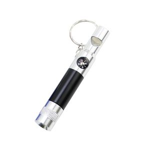Cadeau promotionnel Logo personnalisé Porte-clés LED portable multifonctionnel Mini lampe de poche avec sifflet et boussole - Product Image 4