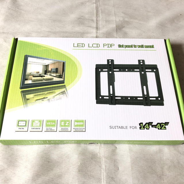 Fixed TV Bracket Hanger for 14"-42" Low VESA Compatible 200x200mm Suporte De Parede Para Tv Cold Rolled Steel Pie De