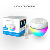 Speaker Nirkabel Mini Portabel RGB LED Tahan Air Terlaris untuk Kolam Renang